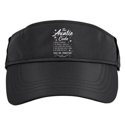 The Auntie Code Best Aunt Sister Niece Nephew Funny Adult Drive Performance Visor