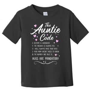 The Auntie Code Best Aunt Sister Niece Nephew Funny Toddler T-Shirt