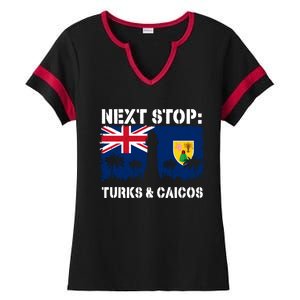 Turks And Caicos Summer Vacation Trip Next Stop Vacay Vibes Gift Ladies Halftime Notch Neck Tee