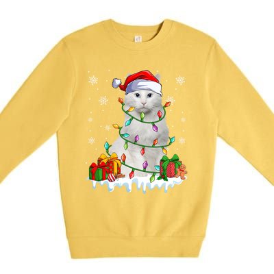 Turkish Angora Cat Xmas Light Christmas Kitten Lover Cool Gift Premium Crewneck Sweatshirt