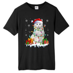 Turkish Angora Cat Xmas Light Christmas Kitten Lover Cool Gift Tall Fusion ChromaSoft Performance T-Shirt