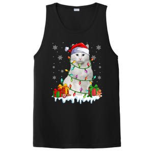 Turkish Angora Cat Xmas Light Christmas Kitten Lover Cool Gift PosiCharge Competitor Tank