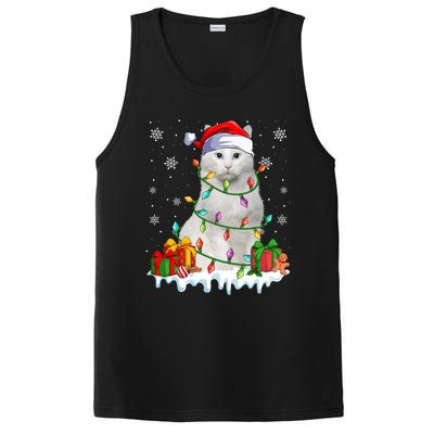 Turkish Angora Cat Xmas Light Christmas Kitten Lover Cool Gift PosiCharge Competitor Tank