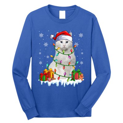 Turkish Angora Cat Xmas Light Christmas Kitten Lover Cool Gift Long Sleeve Shirt