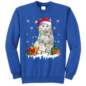 Turkish Angora Cat Xmas Light Christmas Kitten Lover Cool Gift Sweatshirt