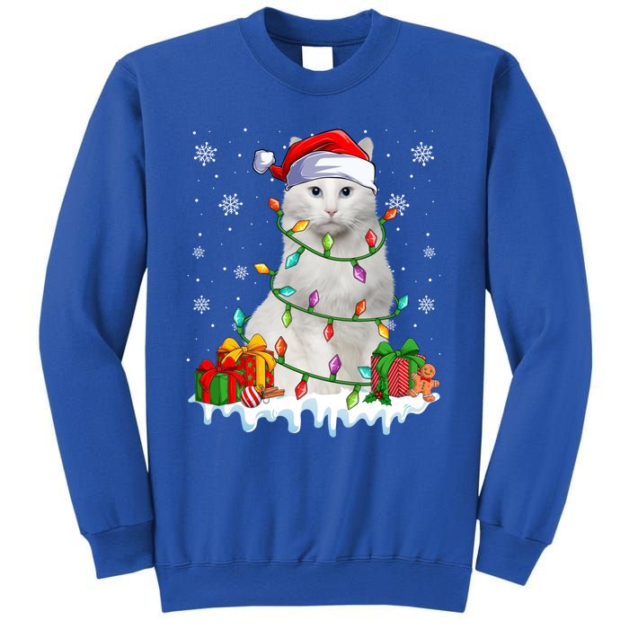 Turkish Angora Cat Xmas Light Christmas Kitten Lover Cool Gift Sweatshirt