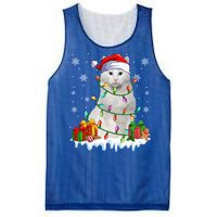 Turkish Angora Cat Xmas Light Christmas Kitten Lover Cool Gift Mesh Reversible Basketball Jersey Tank