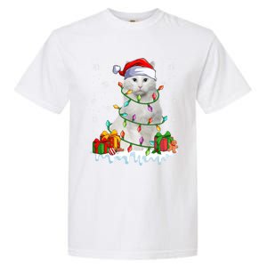 Turkish Angora Cat Xmas Light Christmas Kitten Lover Cool Gift Garment-Dyed Heavyweight T-Shirt