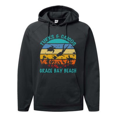 Turks And Caicos Islands West Indies Grace Bay Beach Performance Fleece Hoodie