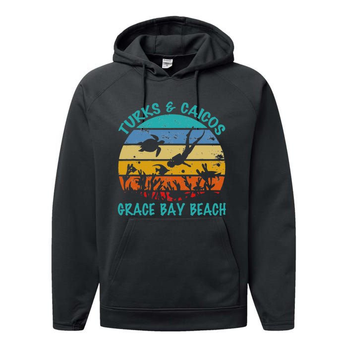 Turks And Caicos Islands West Indies Grace Bay Beach Performance Fleece Hoodie