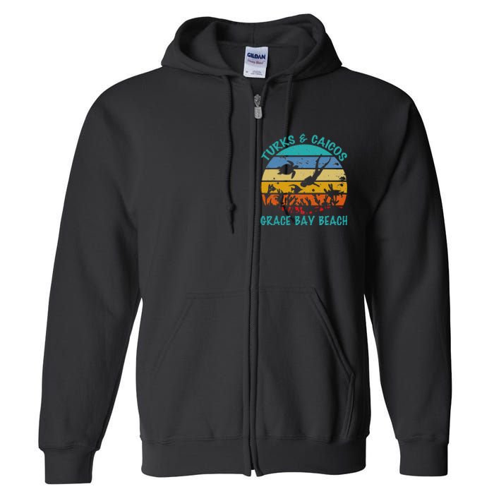 Turks And Caicos Islands West Indies Grace Bay Beach Full Zip Hoodie