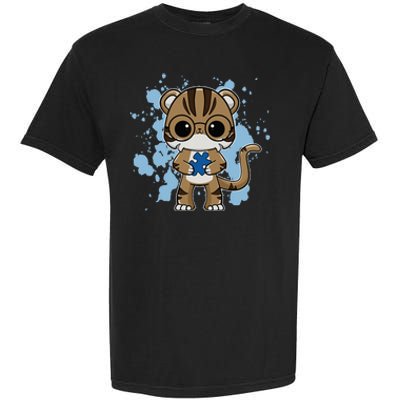 Tiger Anime Cat Autism Awareness Garment-Dyed Heavyweight T-Shirt