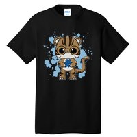 Tiger Anime Cat Autism Awareness Tall T-Shirt