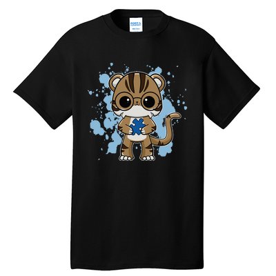 Tiger Anime Cat Autism Awareness Tall T-Shirt