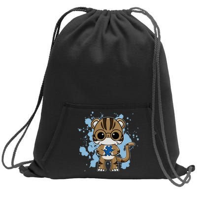 Tiger Anime Cat Autism Awareness Sweatshirt Cinch Pack Bag