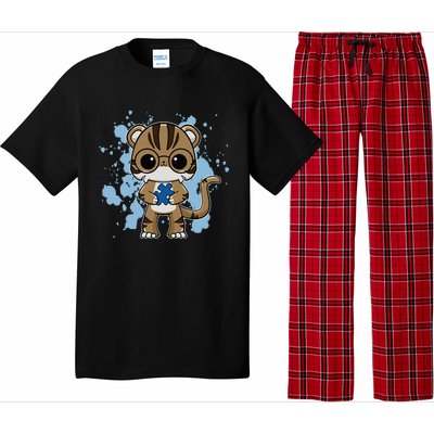 Tiger Anime Cat Autism Awareness Pajama Set