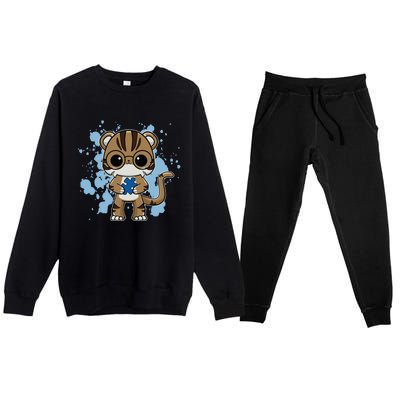 Tiger Anime Cat Autism Awareness Premium Crewneck Sweatsuit Set