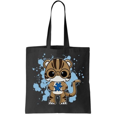 Tiger Anime Cat Autism Awareness Tote Bag