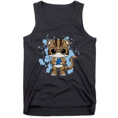 Tiger Anime Cat Autism Awareness Tank Top