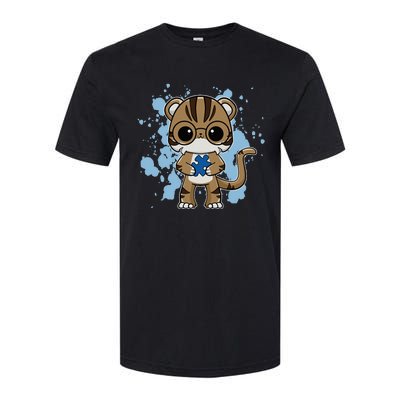 Tiger Anime Cat Autism Awareness Softstyle CVC T-Shirt