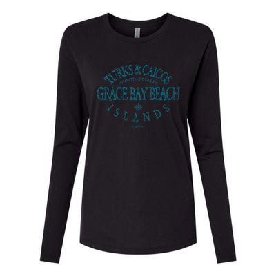 Turks And Caicos Islands Grace Bay Beach Gift Womens Cotton Relaxed Long Sleeve T-Shirt