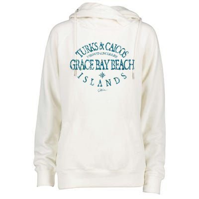 Turks And Caicos Islands Grace Bay Beach Gift Womens Funnel Neck Pullover Hood