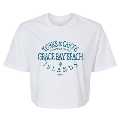 Turks And Caicos Islands Grace Bay Beach Gift Bella+Canvas Jersey Crop Tee