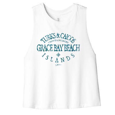 Turks And Caicos Islands Grace Bay Beach Gift Women's Racerback Cropped Tank