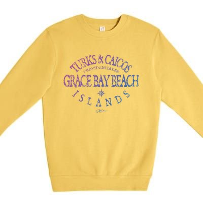 Turks And Caicos Islands Grace Bay Beach Gift Premium Crewneck Sweatshirt