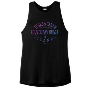 Turks And Caicos Islands Grace Bay Beach Gift Ladies PosiCharge Tri-Blend Wicking Tank