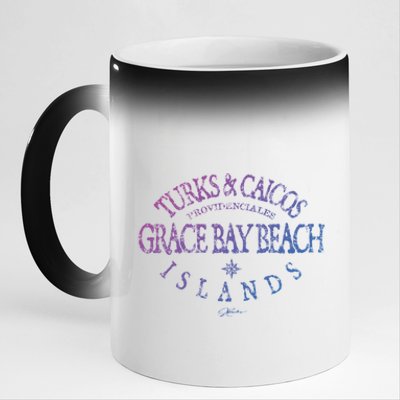 Turks And Caicos Islands Grace Bay Beach Gift 11oz Black Color Changing Mug