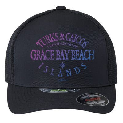 Turks And Caicos Islands Grace Bay Beach Gift Flexfit Unipanel Trucker Cap