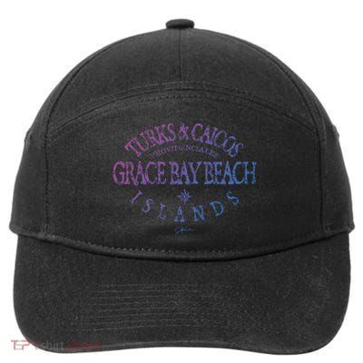 Turks And Caicos Islands Grace Bay Beach Gift 7-Panel Snapback Hat
