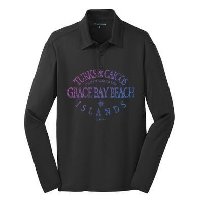 Turks And Caicos Islands Grace Bay Beach Gift Silk Touch Performance Long Sleeve Polo