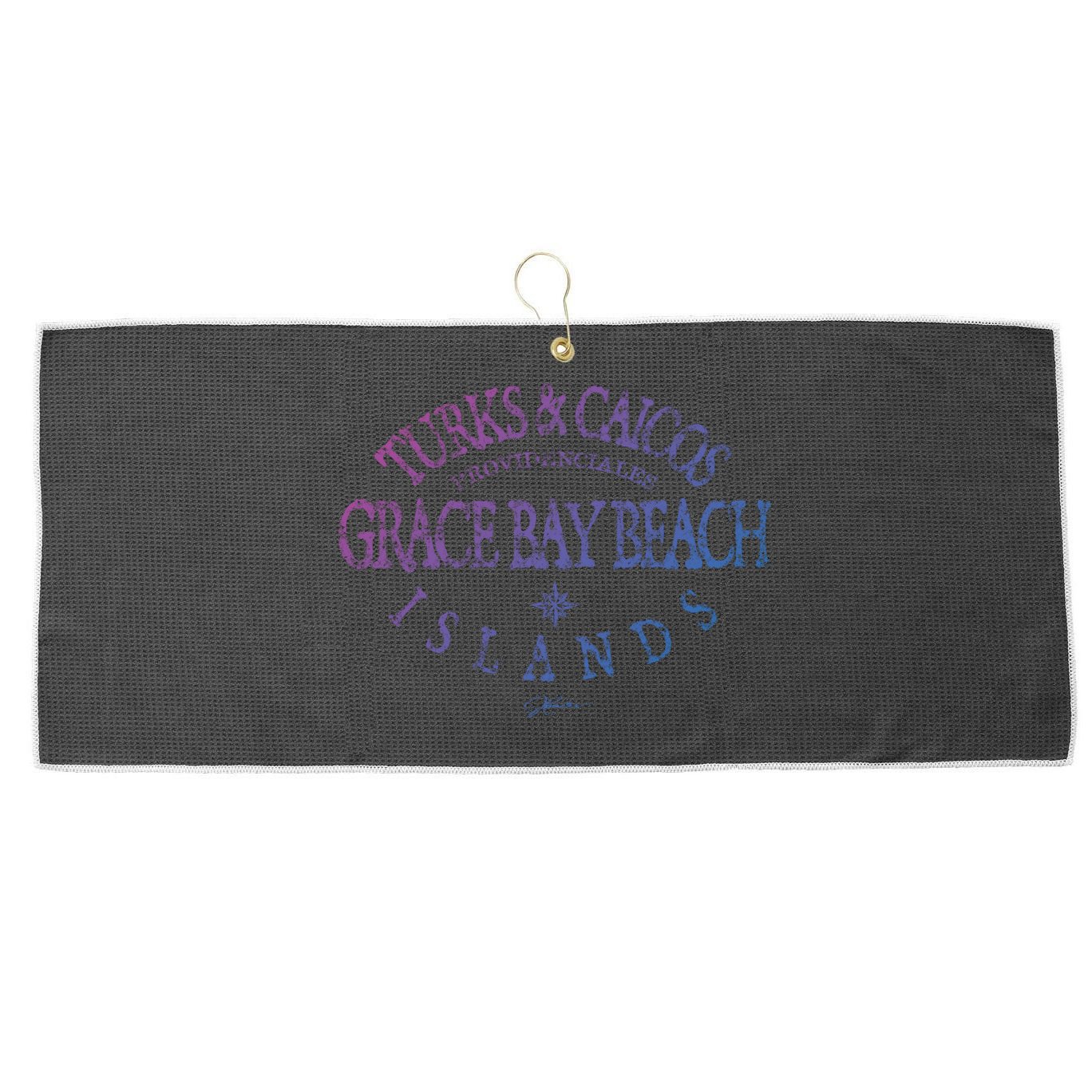 Turks And Caicos Islands Grace Bay Beach Gift Large Microfiber Waffle Golf Towel