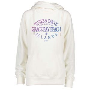 Turks And Caicos Islands Grace Bay Beach Gift Womens Funnel Neck Pullover Hood