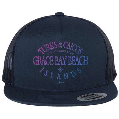 Turks And Caicos Islands Grace Bay Beach Gift Flat Bill Trucker Hat