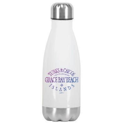 Turks And Caicos Islands Grace Bay Beach Gift Stainless Steel Insulated Water Bottle