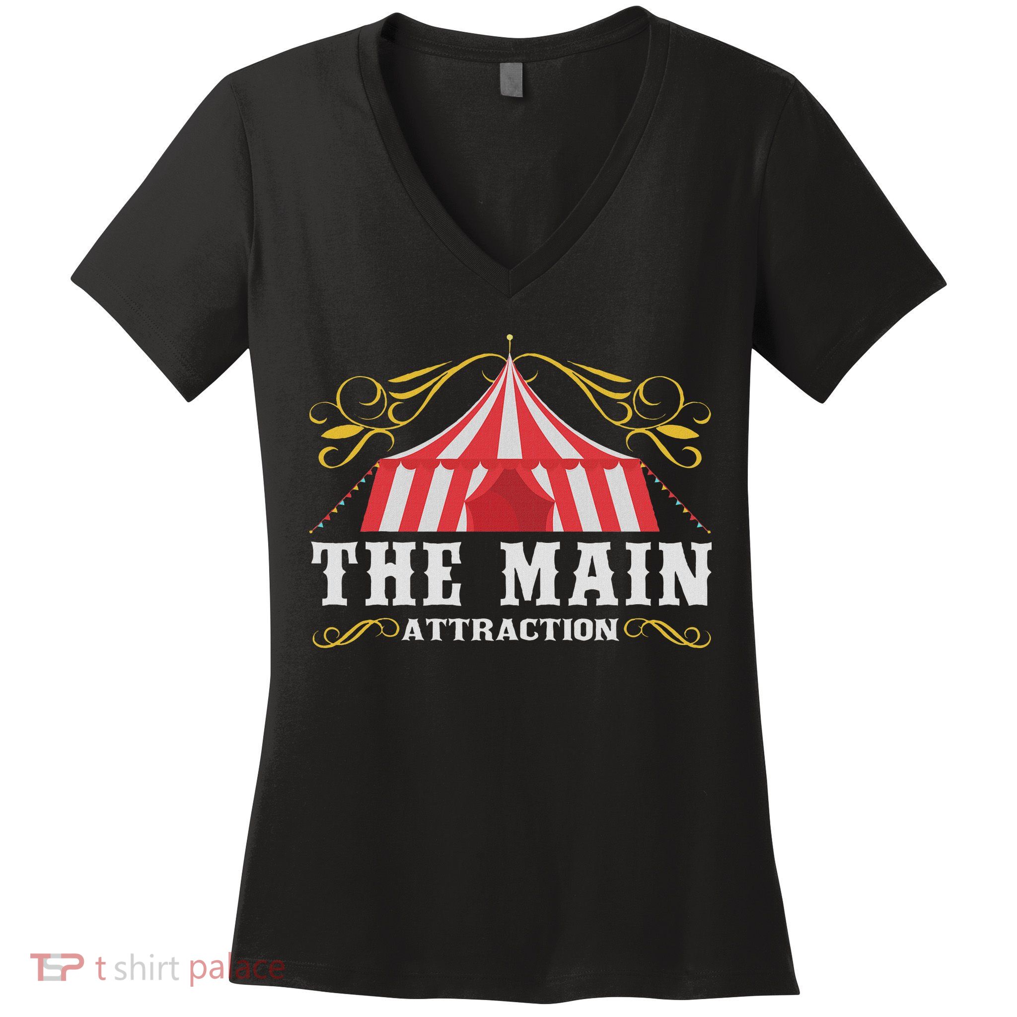 The Attraction Circus Carnival Children Birthday Party Women's V-Neck T-Shirt