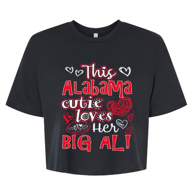 This Alabama Cutie Loves Her Big Al! Fun Football Bella+Canvas Jersey Crop Tee