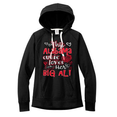 This Alabama Cutie Loves Her Big Al! Fun Football Women's Fleece Hoodie