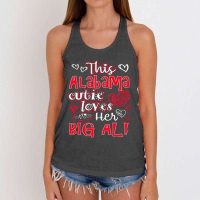 This Alabama Cutie Loves Her Big Al! Fun Football Women's Knotted Racerback Tank