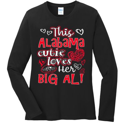 This Alabama Cutie Loves Her Big Al! Fun Football Ladies Long Sleeve Shirt