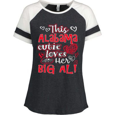 This Alabama Cutie Loves Her Big Al! Fun Football Enza Ladies Jersey Colorblock Tee