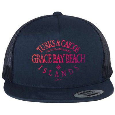 Turks And Caicos Islands Grace Bay Beach Gift Flat Bill Trucker Hat