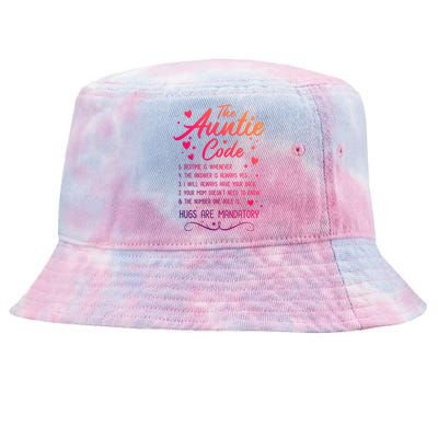 The Auntie Code Best Aunt Sister Niece Nephew Funny Gift Tie-Dyed Bucket Hat