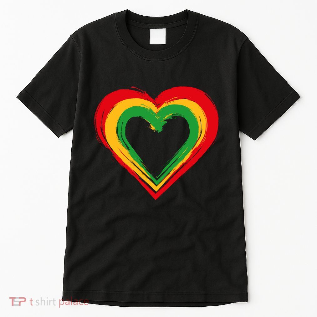 Traditional African Colors Painted Heart Tall T-Shirt