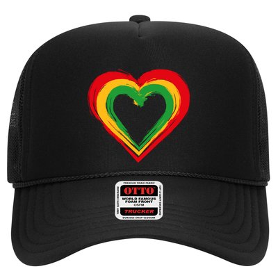 Traditional African Colors Painted Heart Trucker Hat