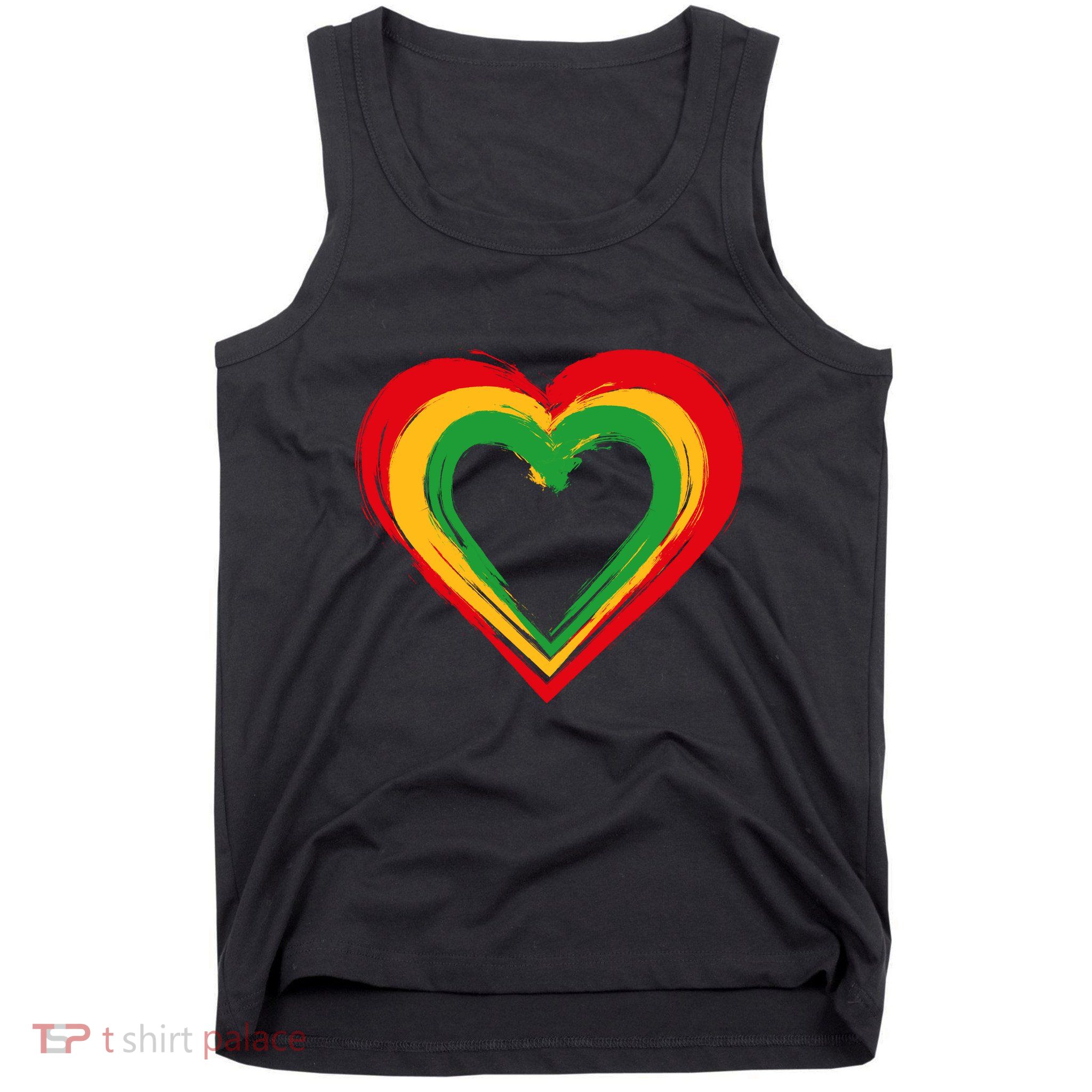 Traditional African Colors Painted Heart Tank Top