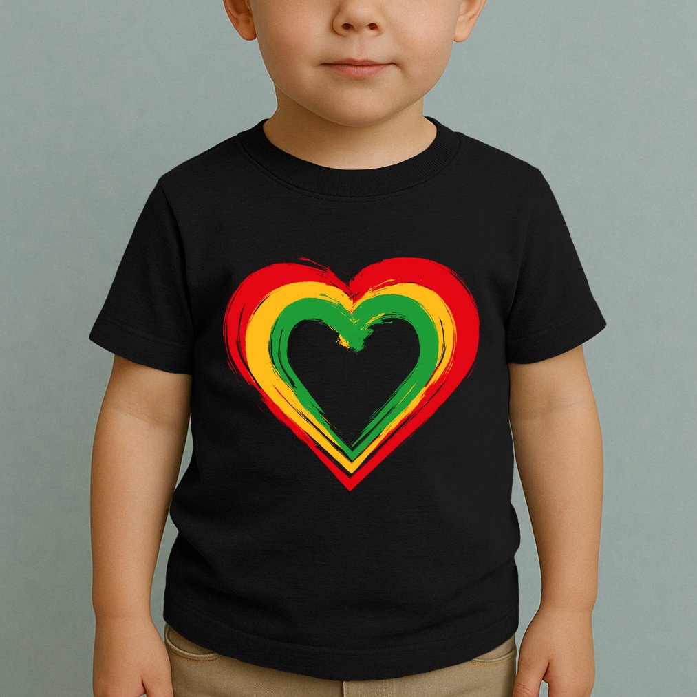 Traditional African Colors Painted Heart Toddler T-Shirt